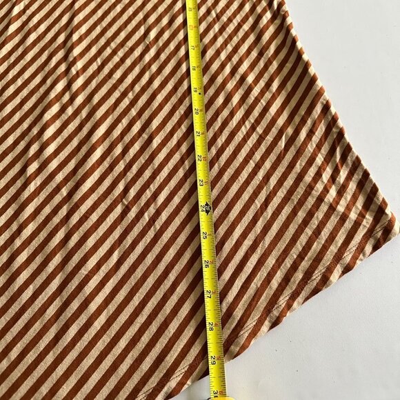 CHICO'S Tunic Shirt Size 0 Small Brown Striped Asymmetric Long Sleeve Stretch - Picture 5 of 11